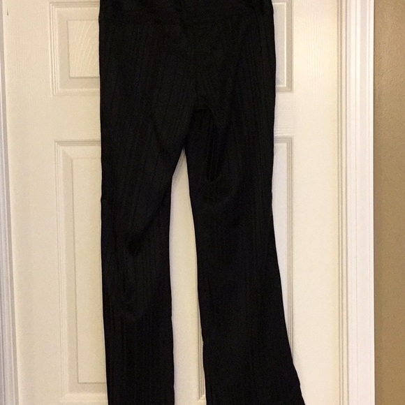Cache Black Satin Retro Black-on-Black Striped Flared Pants - Picture 5 of 8